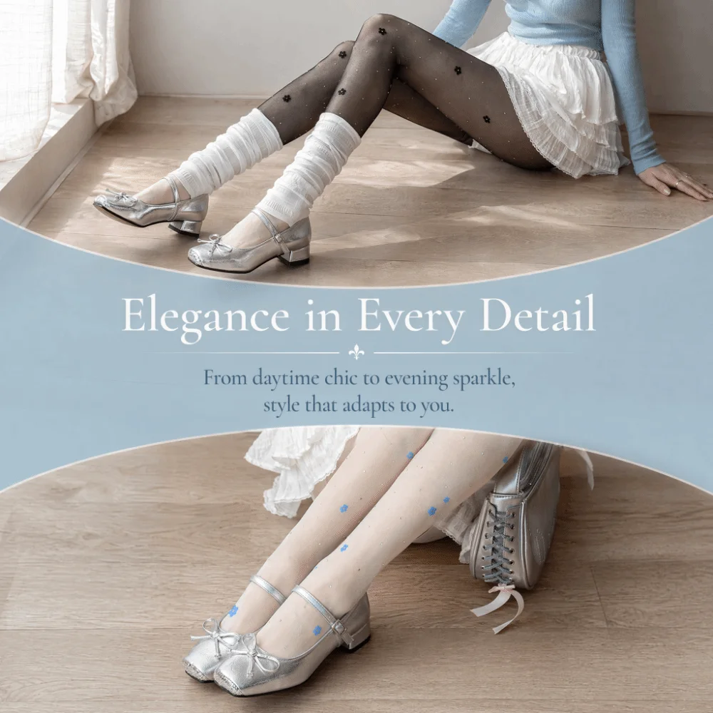 Bling Hosiery Y2K Rhinestone Pantyhose Dopamine Shiny Silk Stockings Hot Girl Style Stretch Flower Tights Dance
