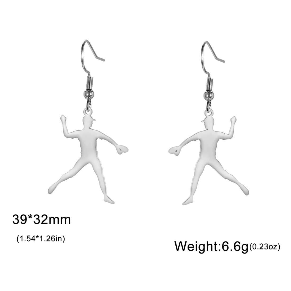 Eueavan Baseball-Pitcher Sport-Ohrringe Edelstahl Mode Baseball-Spieler Tropfen-Ohrringe für Frauen Schmuck Geschenk Großhandel – Detail 12