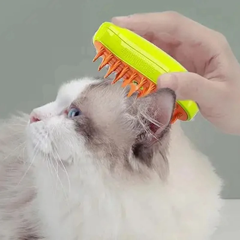 Cepillo de aseo para mascotas, eliminador de pelo con tecnología de vapor caliente, recargable, 3 piezas