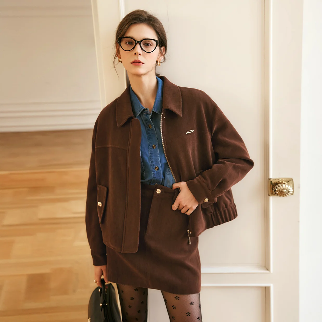OLrain Women Quilted Coats 2026 Winter Causal Solid Turn-down Jackets Vintage American Style Overcoat Woman Clothing GO56DW93961