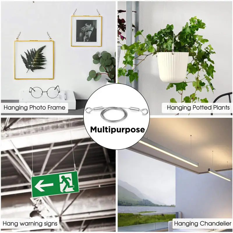 Adjustable Picture Hanging Wire Mirror Frame Hanging Cable Heavy Duty Stainless Steel Wire Rope for Mirror Paintings Lamp