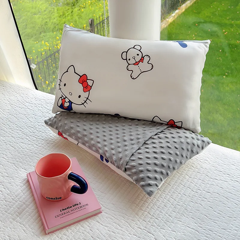 

Sanrio Hello Kitty Pillow Kuromi Cinnamoroll Cushion Soft and Comfortable Knitted Cotton Removable and Washable Dormitory Pillow