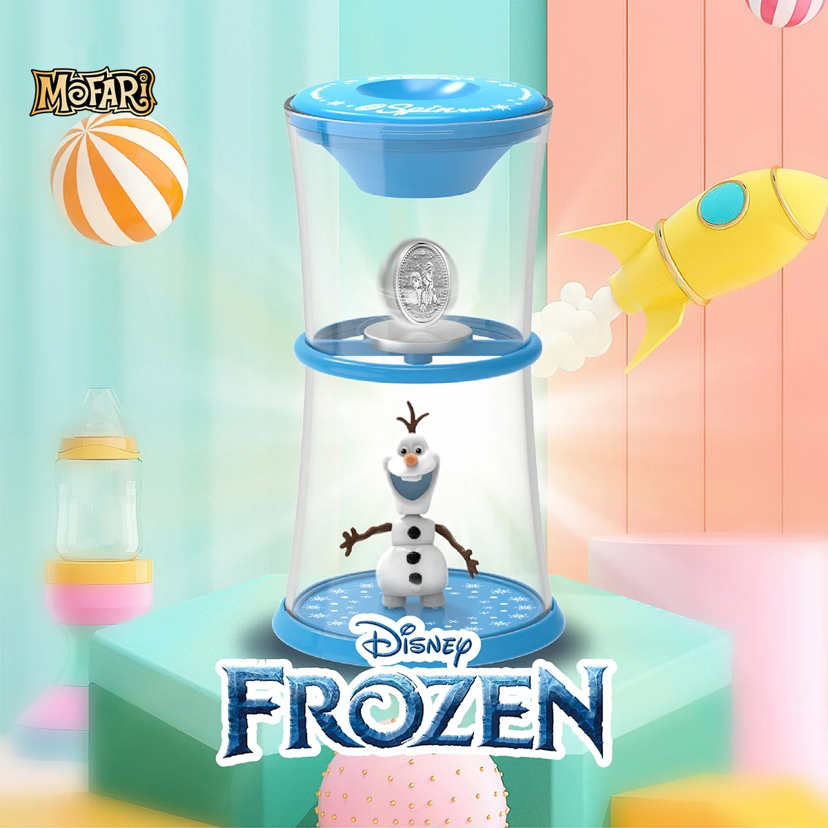 

Disney FROZEN Olaf Elsa Cartoon Piggy Bank Money Savings Bank Spins Coin Bank Funny Toys for Children Birthday Gift