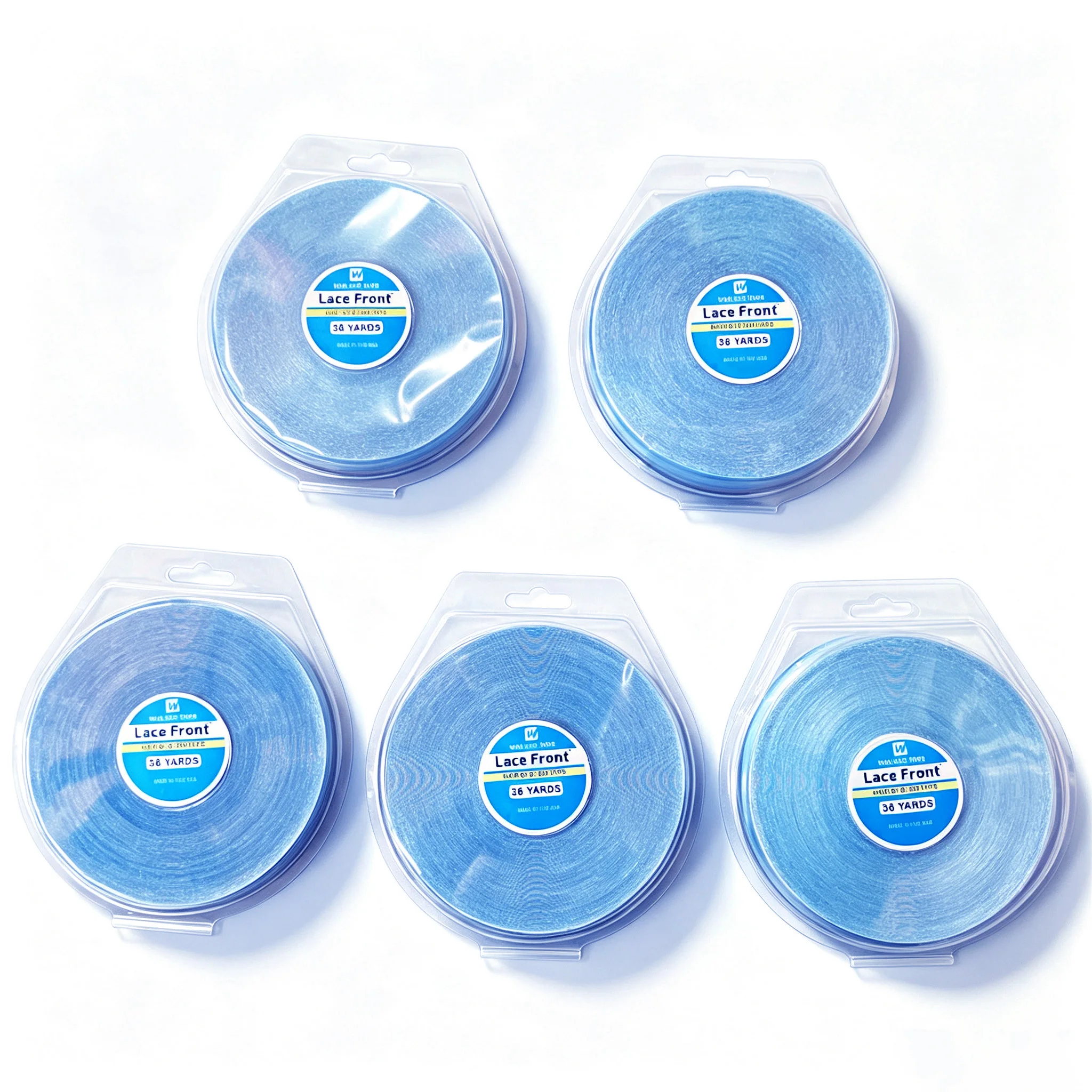 0.8cm 36yards Blue Wig Tape Lace Front Double Side Adhesive Hair System Tape Roll for Wig Toupee Hair Extensions