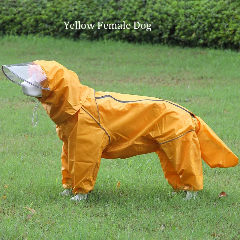 Impermeável de dupla camada com capuz para cães, à prova de vento e impermeável, poncho de chuva, cão ao ar livre, grande e médio, Pet Supplies,