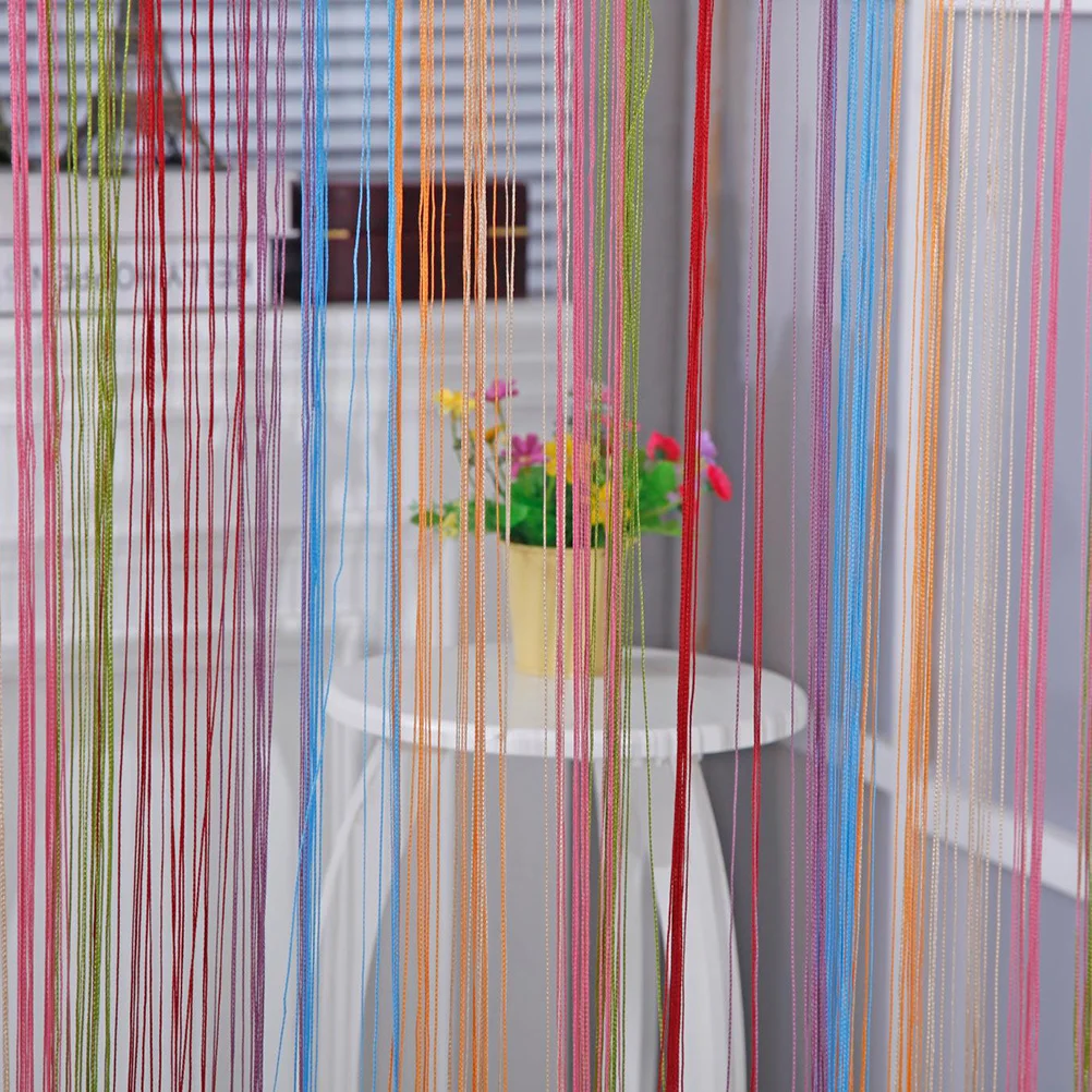 

Colorful String Curtain Multicolored Seven Colors Easy Hang Thread Curtains Room Divider Drapes for Bedroom Living Room Door