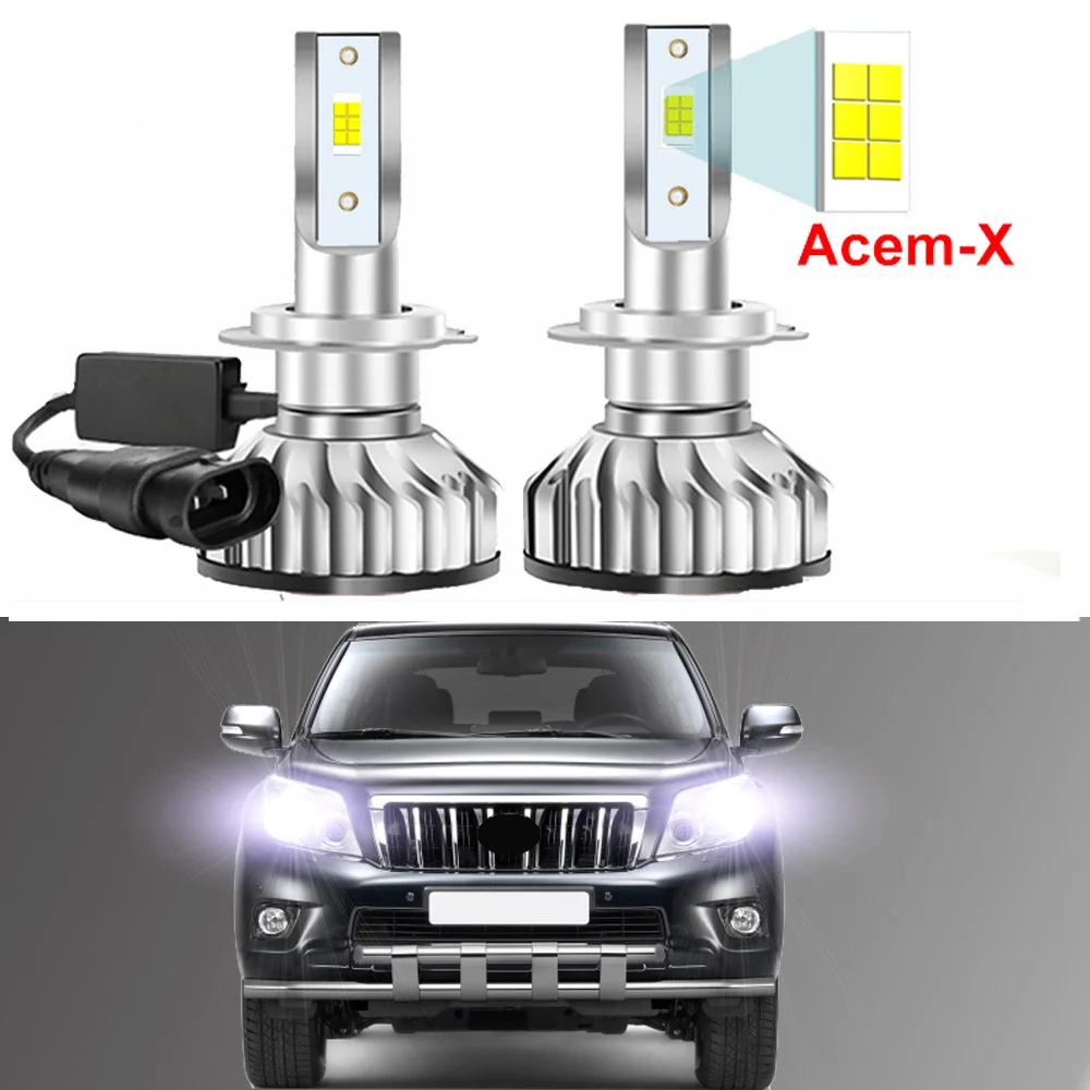 2Pcs For Toyota Land Cruiser Prado 150 Series 2009-2021 Led Headlight Bulbs High Low Beam (only fit original is halogen)