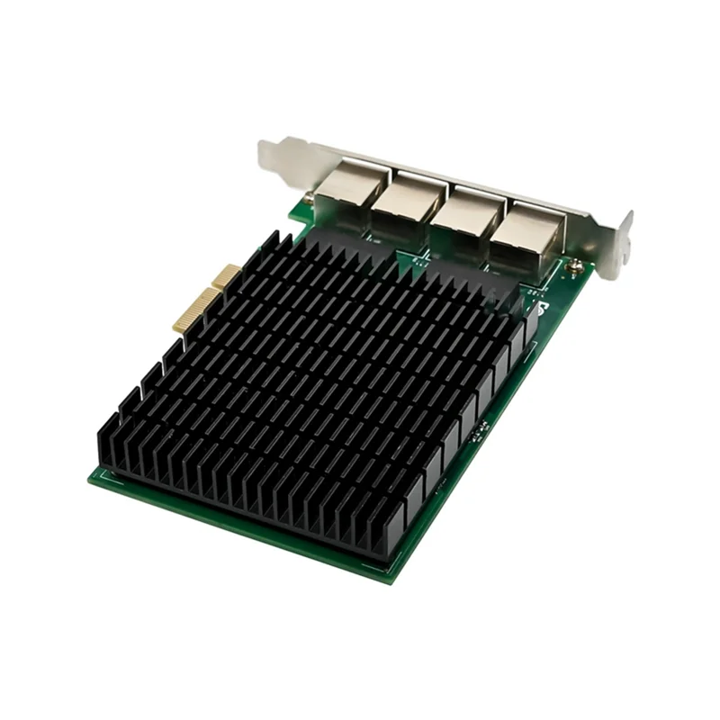 

FULL-1Set PCI-E X4 Gigabit 4-Port Server Network Card NIC Industrial Camera Vision Network Card Green