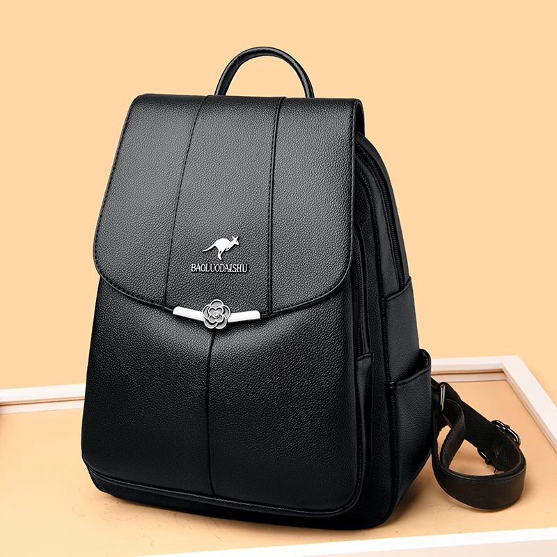 2024 Luxury Brand Women’s Backpack High Quality Leather Large Capacity Shoulder Bag Travel Backpack For Fashion Simplicity Girls
