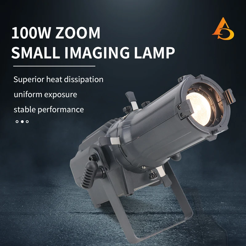 Mini 100W DMX Zoom Profile Variable Zoom Ellipsoidal Surface Studio Gobo Spotlight DMX LED Leko for Theater Exhibition