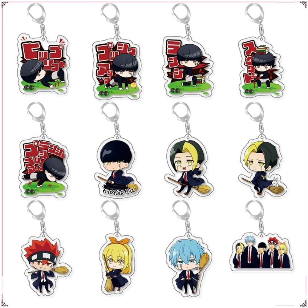 

Japanese Anime Q-version Characters Double Sided Acrylic Keychain Bag Pendant Keyrings Decorative Accessories Kids Holiday Gifts