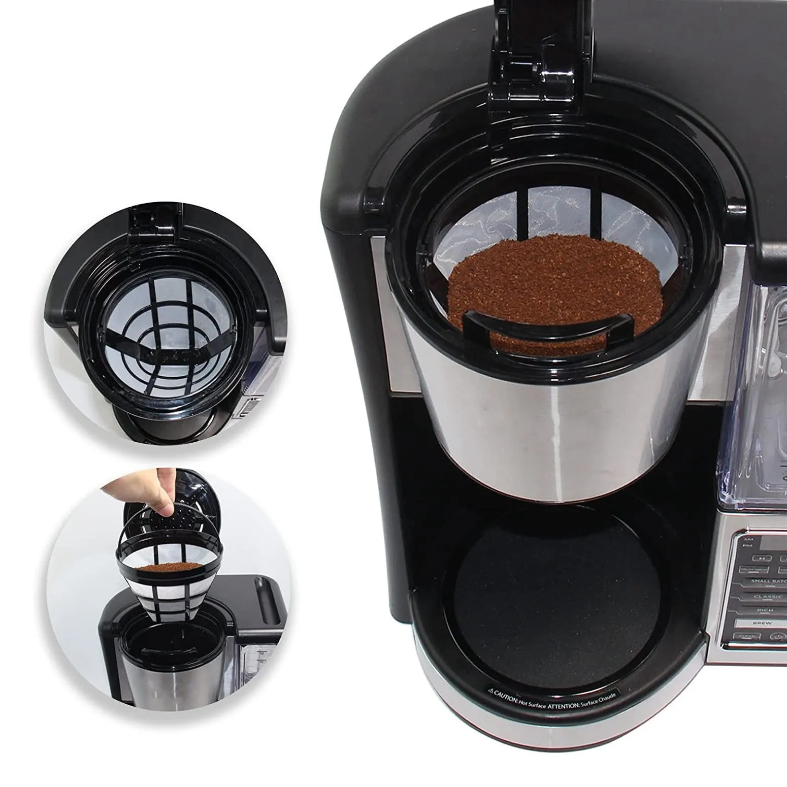 2Pack No.4 Reusable Coffee Maker Basket Filter for Cuisinart Ninja Filters, Fit Most 8-12 Cup Basket Drip Coffee Machine image 5
