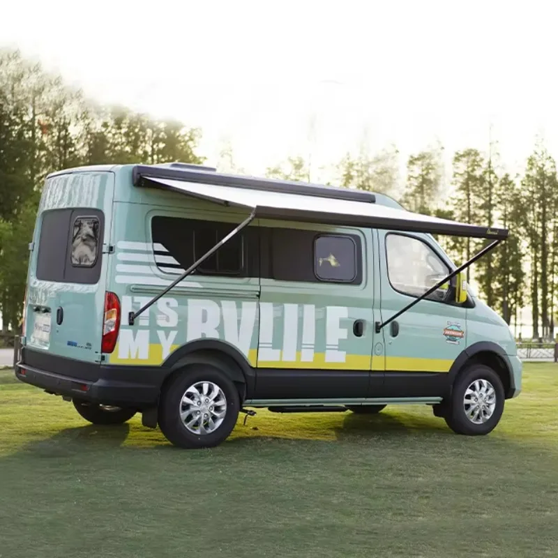 Caravan Awning,Outdoor Camping Equipment Manual & Electric Retractable Overland Camper Trailer Sun Shade Awning Tent for