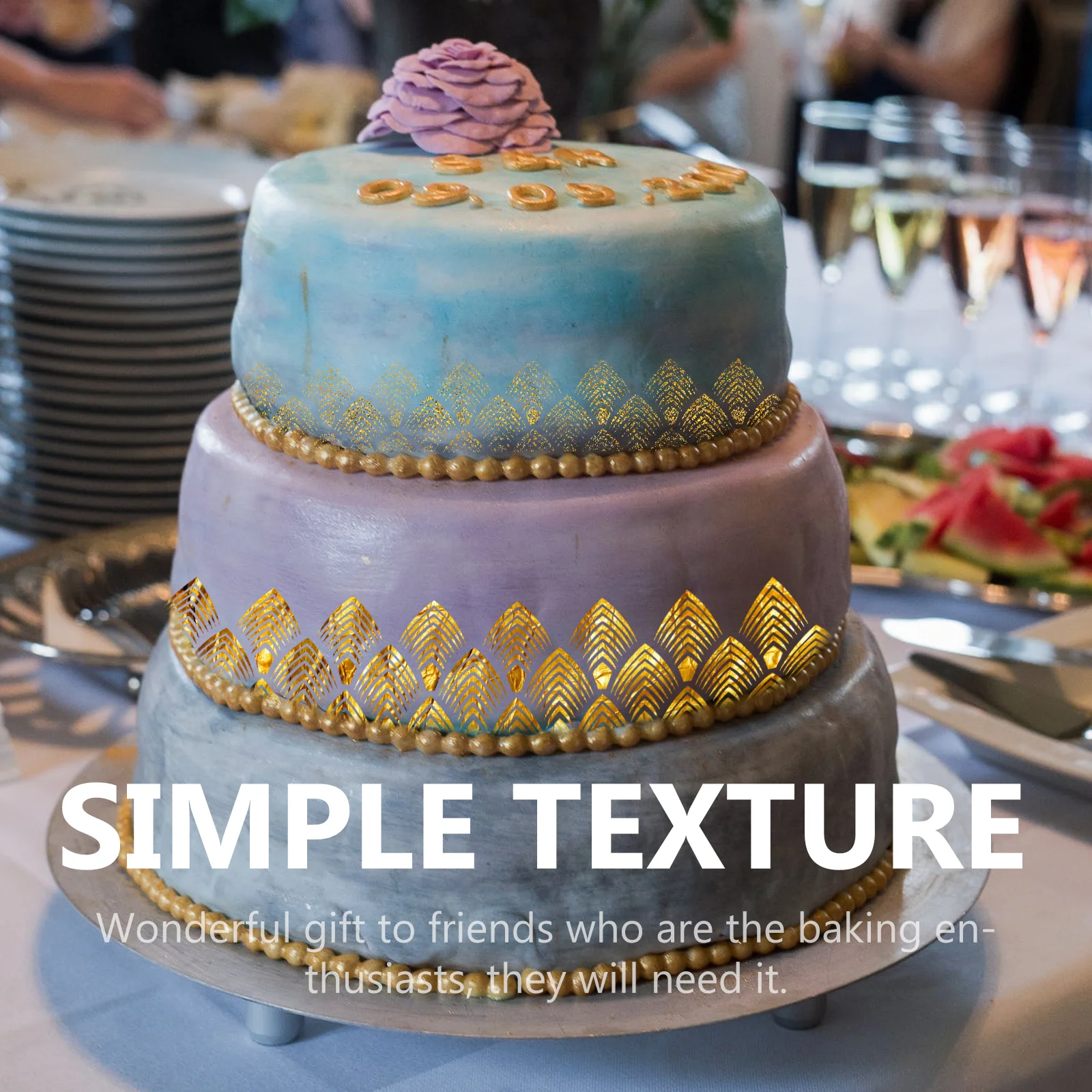 

Cake Border Mold Printing Template Fondant Silicone Molds Decoration Dessert Baking Cookie Kitchen Clean