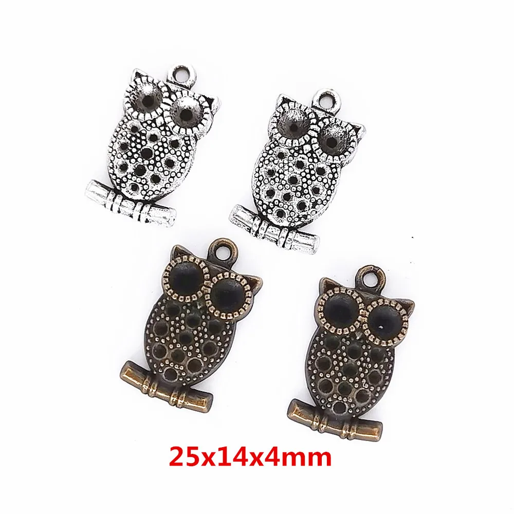 

25pieces (owl) vintage zinc alloy charm metal pendant DIY jewelry discovery making accessories 061