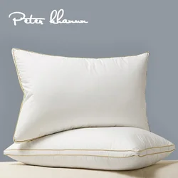 Peter Khanun-Luxuoso Goose Down Travesseiro, Almofadas de Pescoço para Dormir, Travesseiros de Cama 100% Algodão À Prova de Down, King e Queen Size