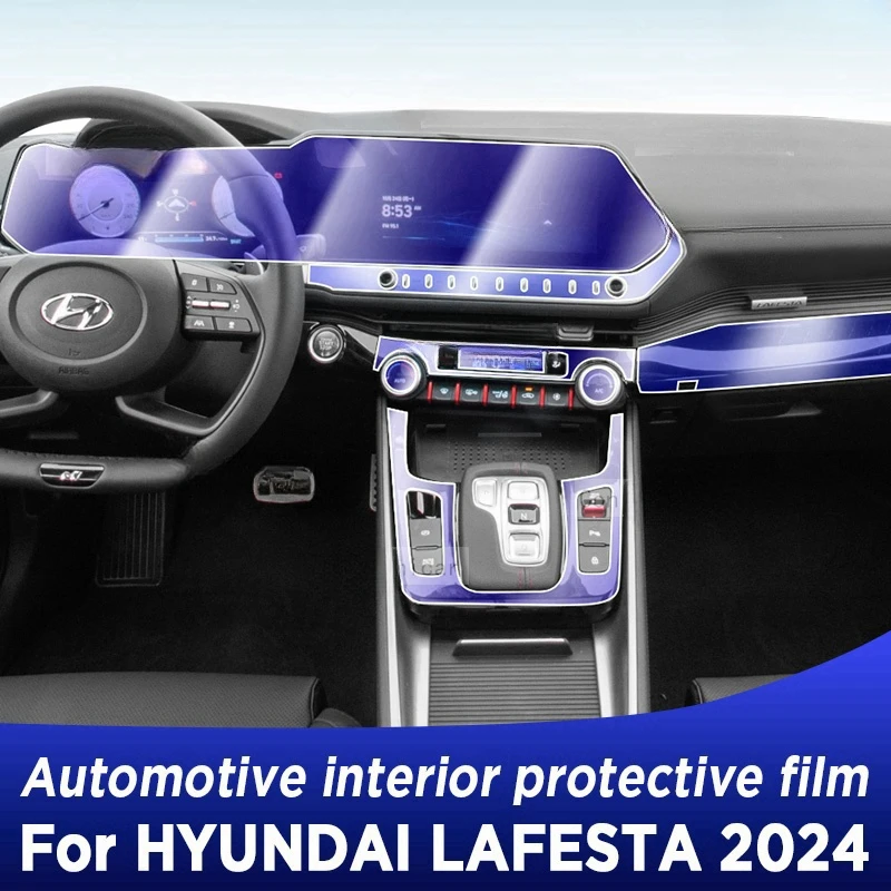 

For HYUNDAI LAFESTA 2024 Center Console Gear Panel Screen TPU Car Interior Protective Film Anti-Scratch Repair Sticker