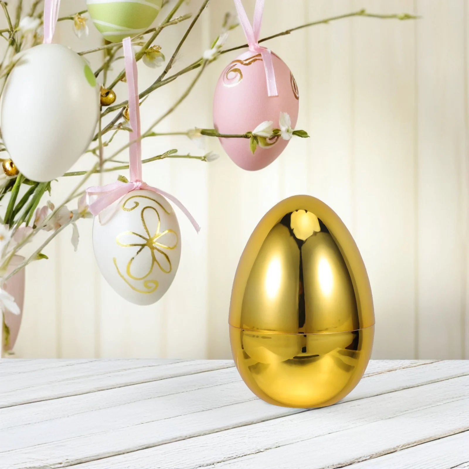 

5Pcs Large Plastic Easter Eggs 13.5x9.5cm Empty Fillable Egg Shapes for Party Favors Treat Holders Vibrant Decorative Ornaments