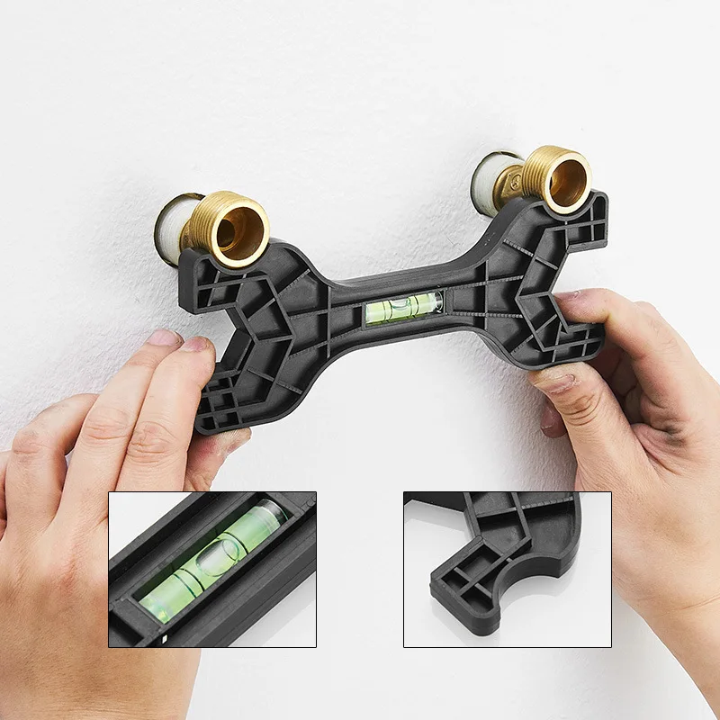 Multifunctional Double Head Shower Plastic Wrench With Level Manual Tap Spanner Universal Plumbing Tools for Home Pipe Toilet