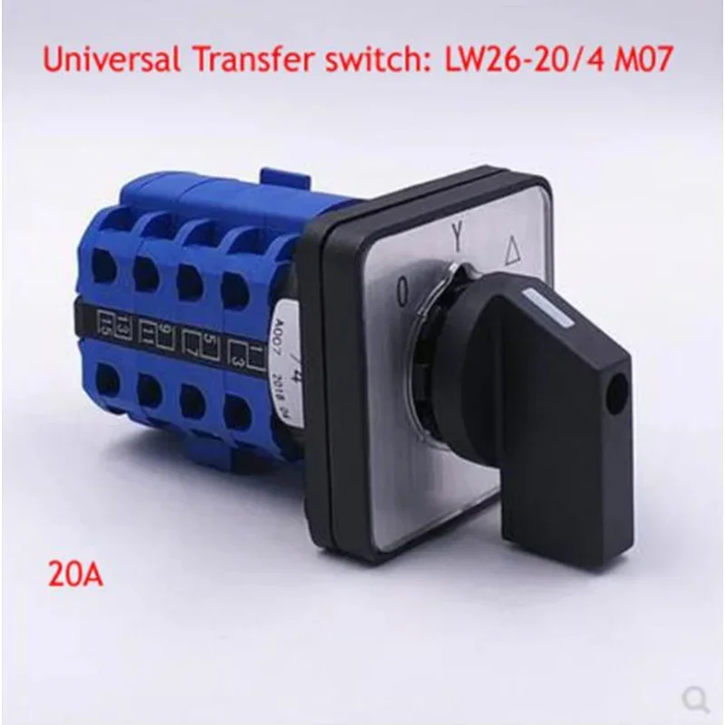 1pc LW26-20/4 M07 High And Low Speed Fast And Slow Motor Star Triangle Start Universal Switch Three Gears Four Sections