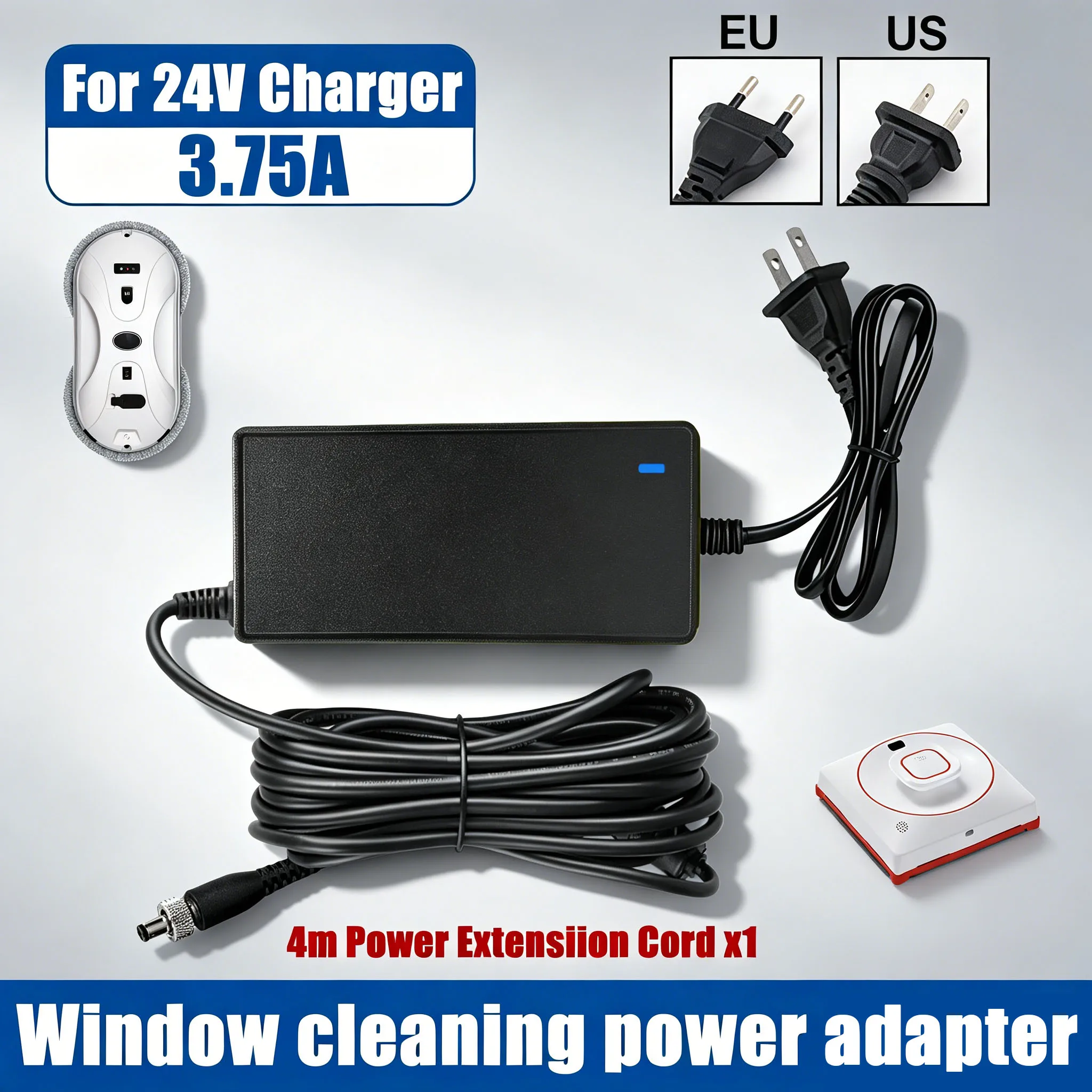

Window cleaning robot 24V3A Power Adapter (charger) Adapterpower supply (universal) 24V3.75A Overcurrent 4M Wire Length Power