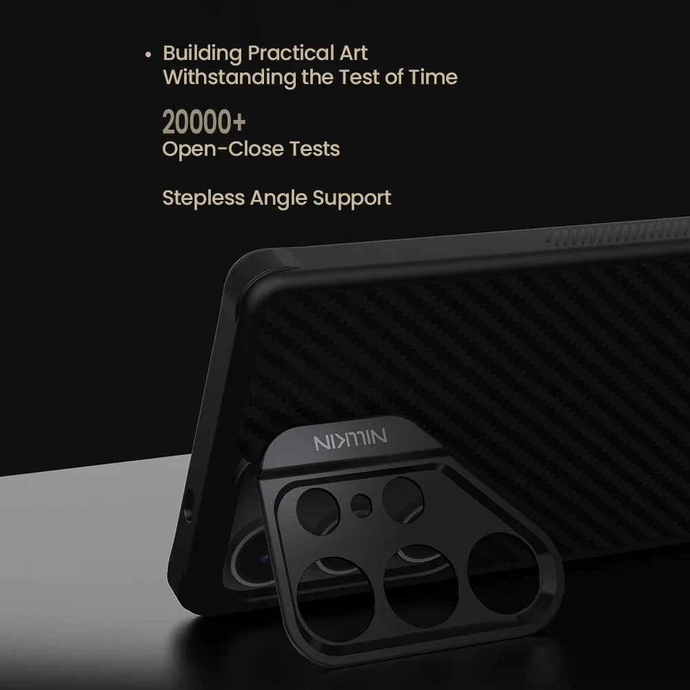 Nillkin for Samsung Galaxy S25 Ultra 5G Case MagSafe Aramid Fiber Carboprop Magnetic Precision Hole Camera Stand Protect Cover