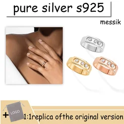 S925 Silver Fashion Couple Wedding Rings Three Diamond Mobile Classic MOVE NOA Ring High Quality Official Website Luxury Jewelry