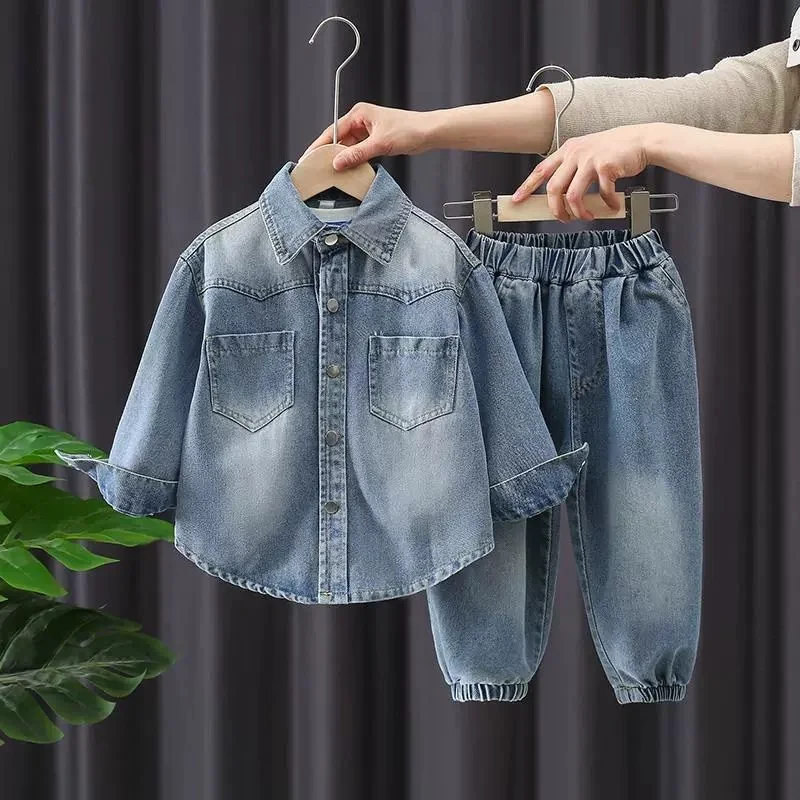 

Boys Coat +Pants Kids Suits 2PCS/Set Cotton 2025 Casual Spring Autumn Outfits Teenagers Holiday Jogging Suit Children Clothing