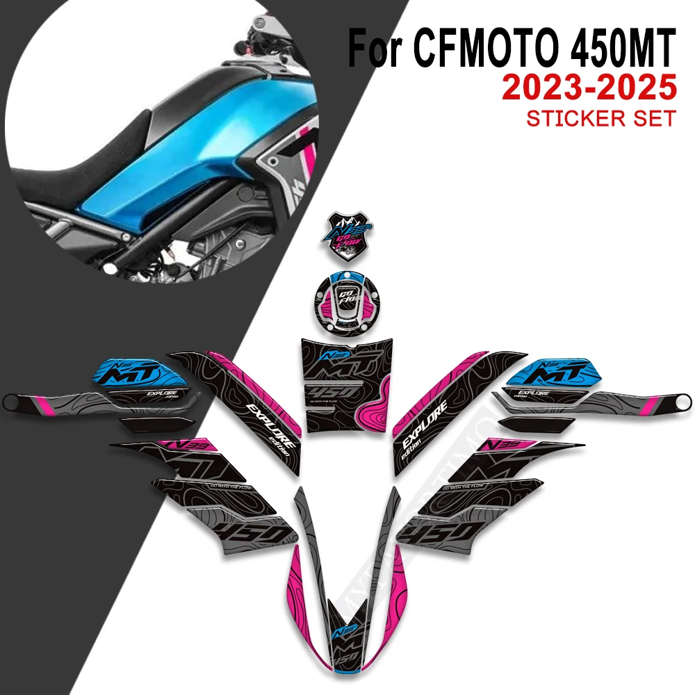 

450MT Motorcycle 3D Epoxy Resin Protection Tank Pad Stickers Gas Tank Decals For CFMOTO 450 MT Adventure Bike CF MOTO MT450