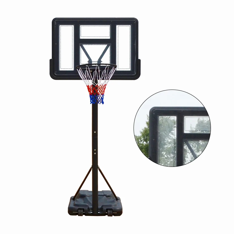 Supporto per canestro da basket portatile per adulti mobile per interni all\'aperto con regolazione della mano Deluxe con palla per bambini