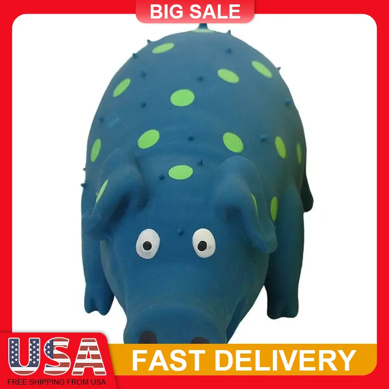

Latex Polka Dot Pig Dog Toy Chew Squeaky Grunting Puppy Pet Plush Interactive Fun Safe Durable Biting Play