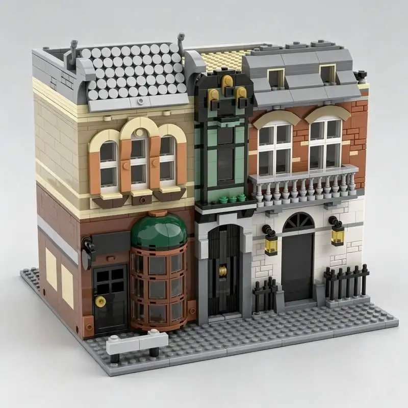 1650 Parts Street MOC Victorian Architecture Model Custom Puzzle DIY Assembly Building Blocks Historic Collection Display Gifts