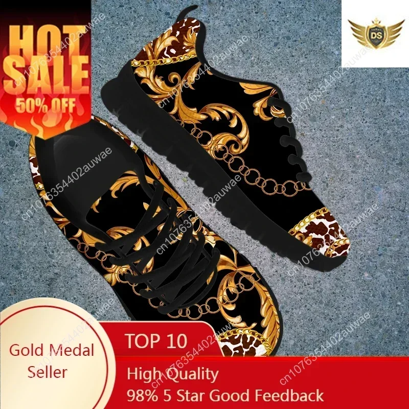 

Scarpe traspiranti per donna Sneakers piatte barocche europee Golden Star Retro calzature femminili in rete Zapatillas Mujer