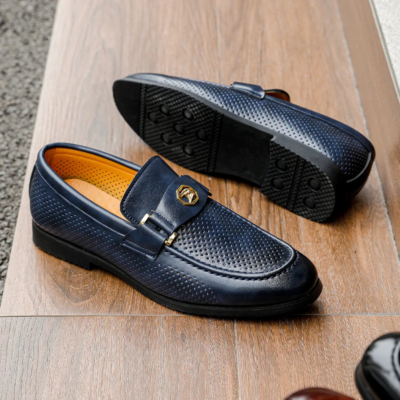 

Новые летние мужские деловые лоферы, мужская повседневная легкая удобная дышащая брендовая кожаная обувь, мужская обувь для общественных мероприятий, размеры 39-47