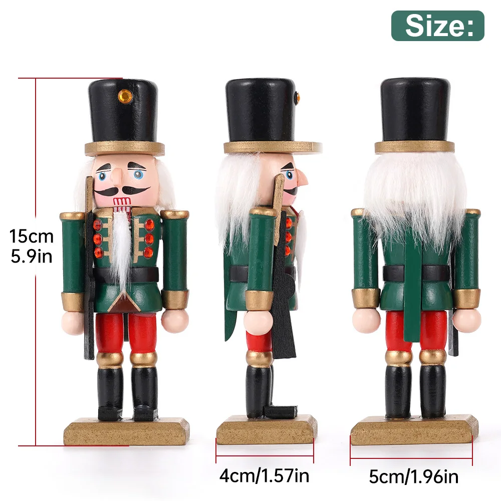 Mini ornement de casse-noisette en bois, figurine de soldat, pendentif d'arbre de Noël, décoration de table de bureau, cadeaux intensifiés pour les amis et les enfants, 9 pièces