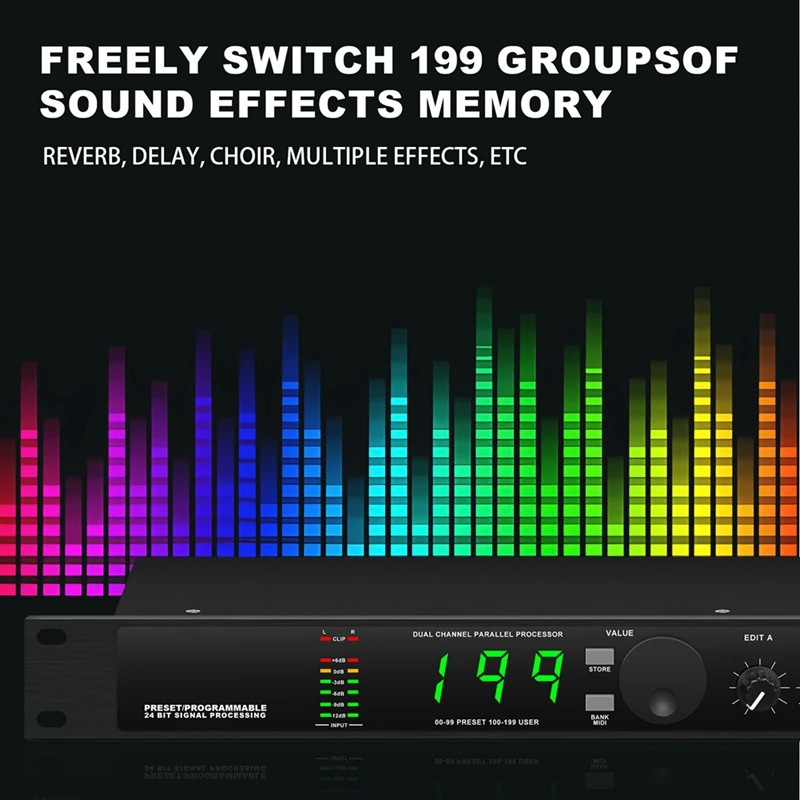 Professional Digital Reverberation Multi Effect DSP Processor Audio Processor Equalizer Durable Easy To Use