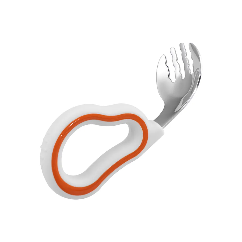 Silicone Baby Fork and Spoon Set 316 Stainless Steel Self Feeding Baby Cutlery Safe with Storage Box Child Tableware view 5