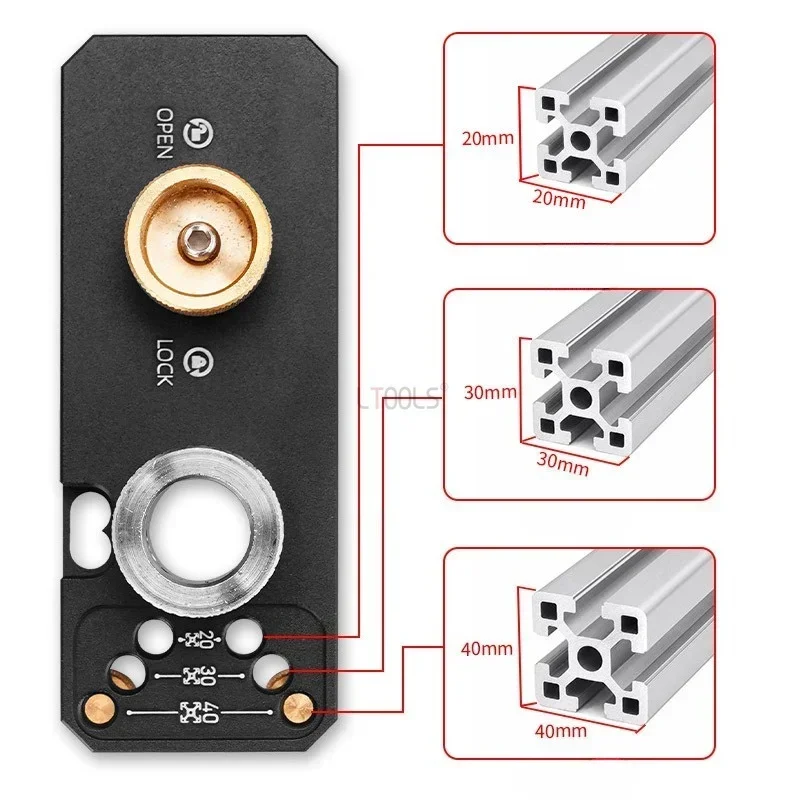 Precision Jig Premium Aluminum Profile Drilling Positioner Vertical Punching Jig for 20/30/40 Aluminum Profile Perforated Hole