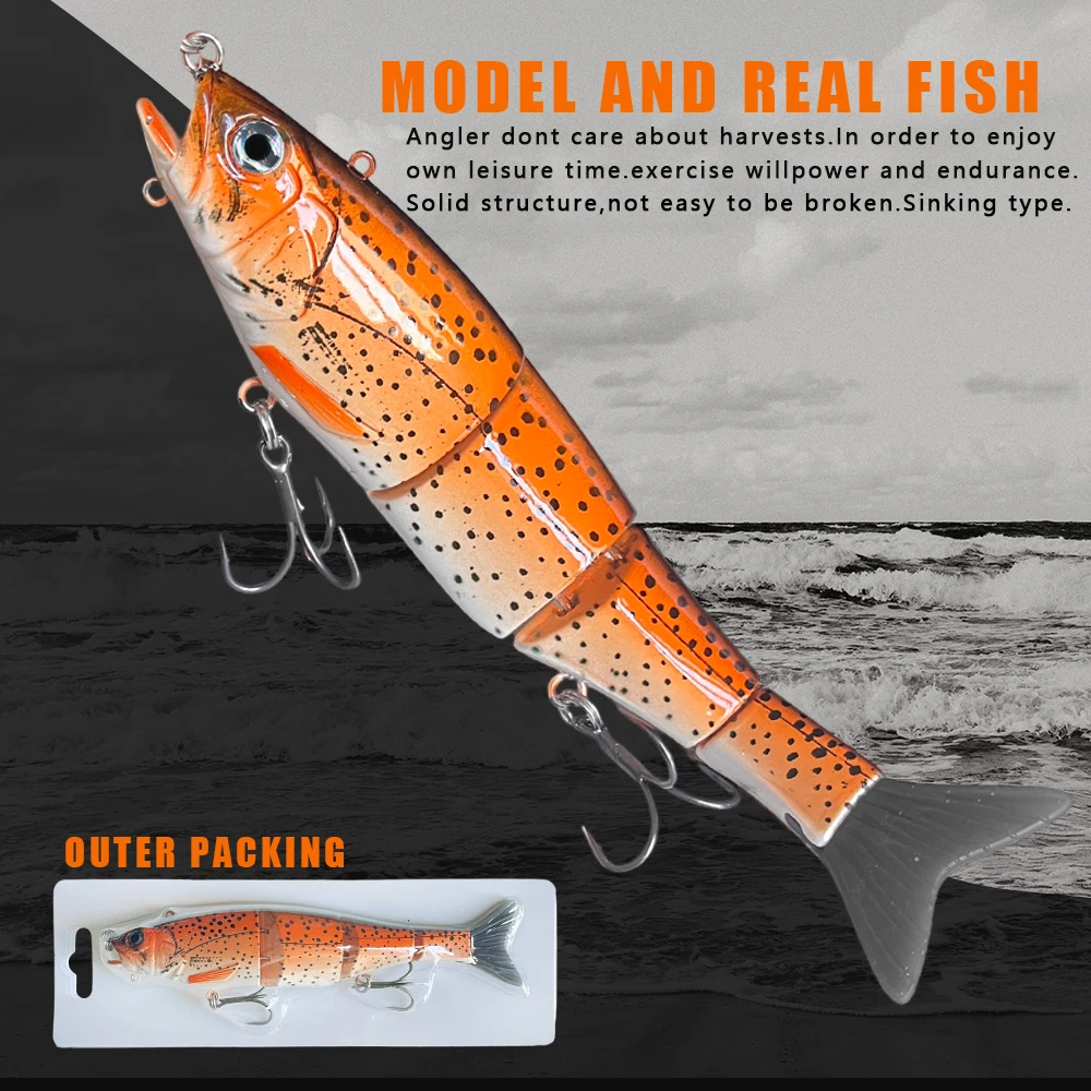 LUHANGT Leurre de pêche Balam 175mm Madness, Leurre dur multi-articulé pour la pêche en mer, Leurre géant articulé
