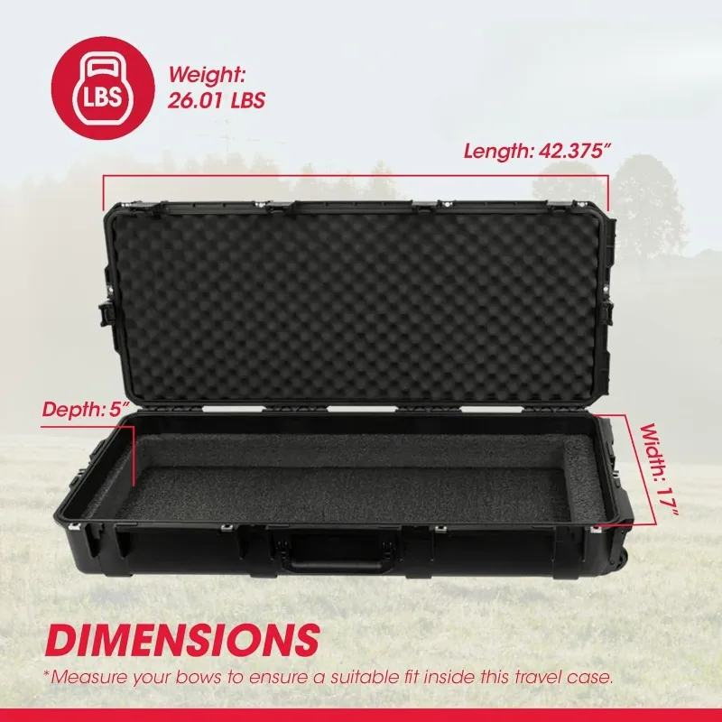 home.Cases iSeries Portable Heavy Duty Double Rifle or Parallel Limb Bow Carrying Large Case