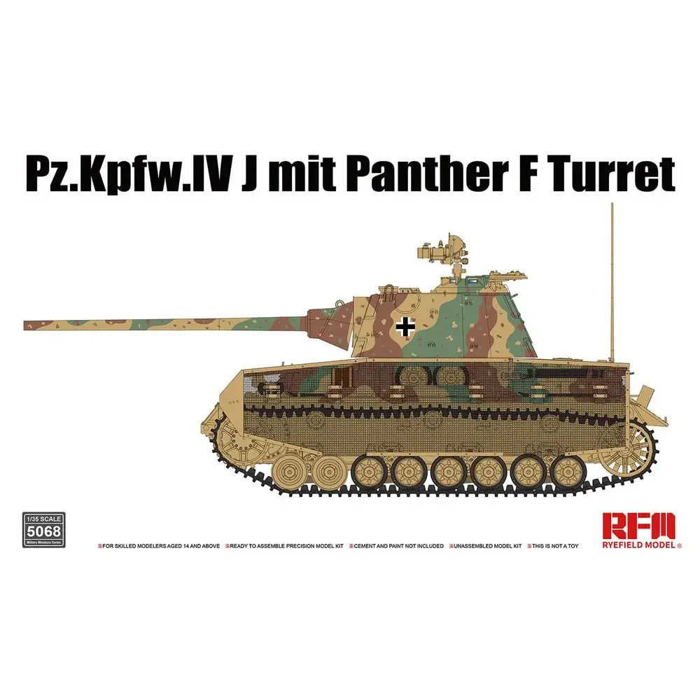 RYEFIELD MODEL RFM RM-5068 1/35 Pz.Kpfw.IV J mit Panther F Turret - Scale Model Kit