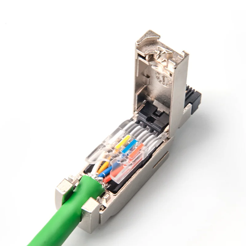 Linkwylan Profinet 4Pin 8Pin Industrial Field Connector Straight Angled Modular Plug Toolless Shielded For 6GK1901-1BB10-2AA0