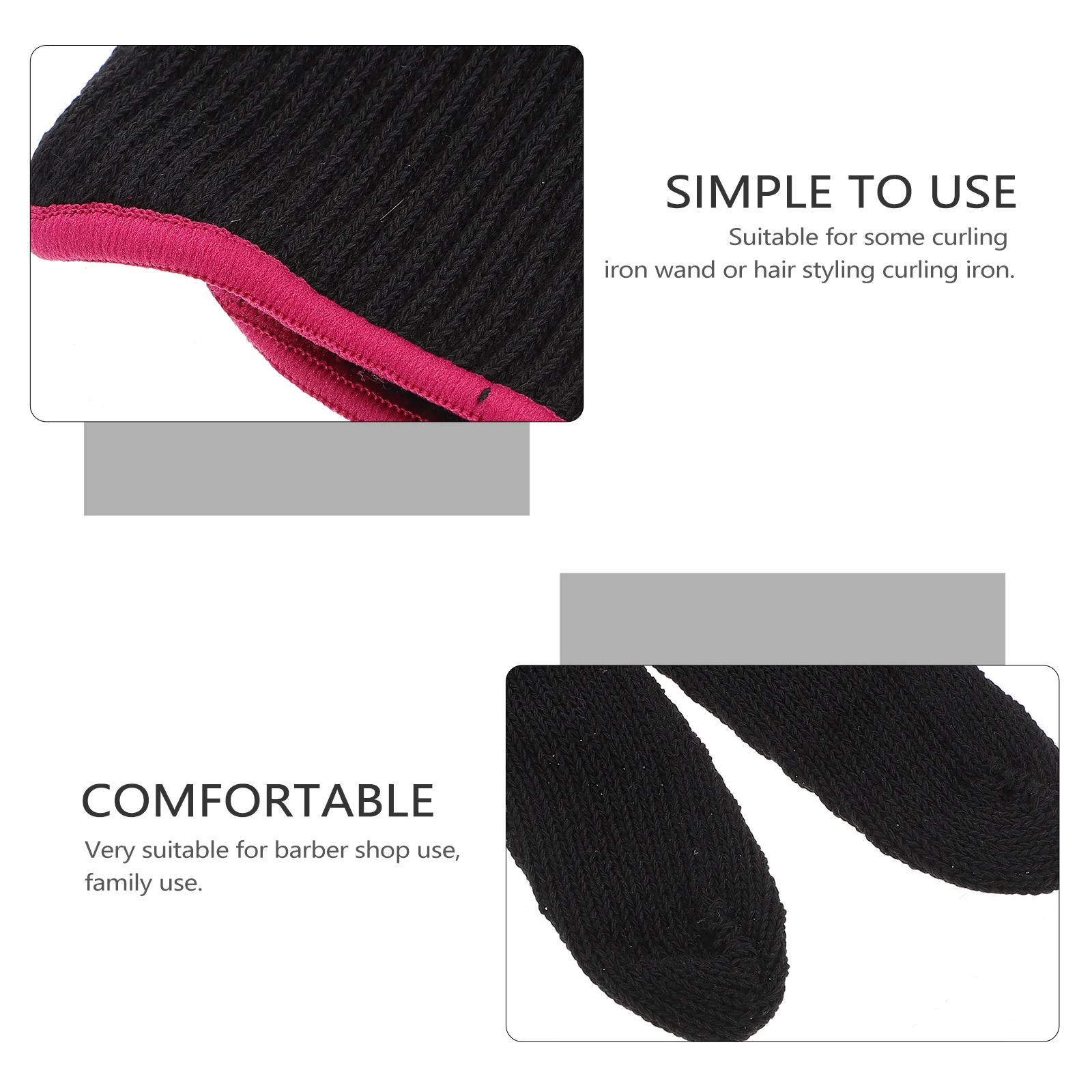 

1Set Premium Cotton Heat Resistant Gloves for Curling Iron Wand with Silicone Bumps Non Slip Grip Ideal for Home Salon Styling