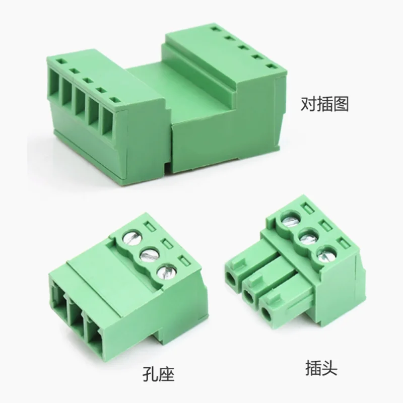 5Sets 15EDGRK 3.81mm 2/3/4/5/6-12 pin right angle screw terminal block connector 3.81MM pitch Plug + Pin Header Socket