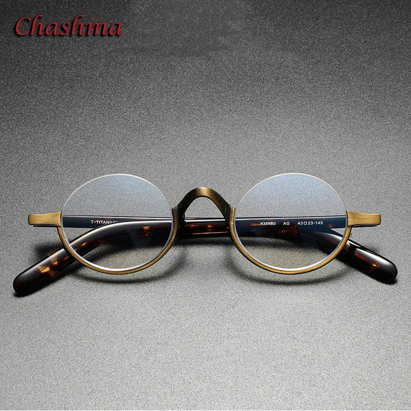 

Chashma Prescription Glasses Frame Pure Titanium Small Circle High Dedgree Reading Glasses Round Spectacle for Men