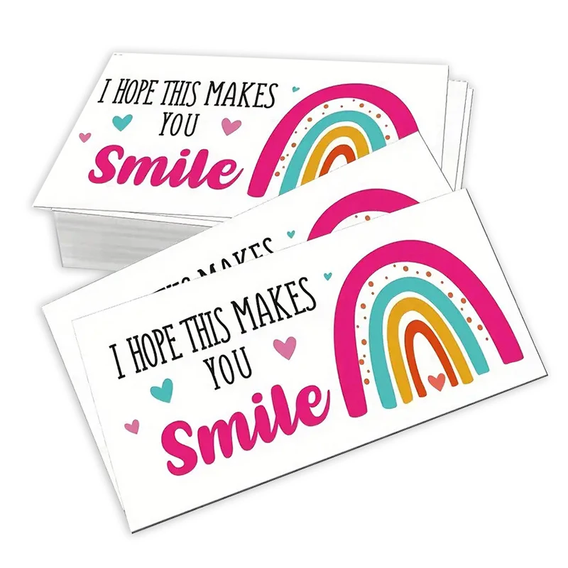 50 feuilles/paquet, j'espère que vous fait sourire, cartes de remerciement, cartes de vœux d'achat, achetez des cartes de remerciement pour les clients