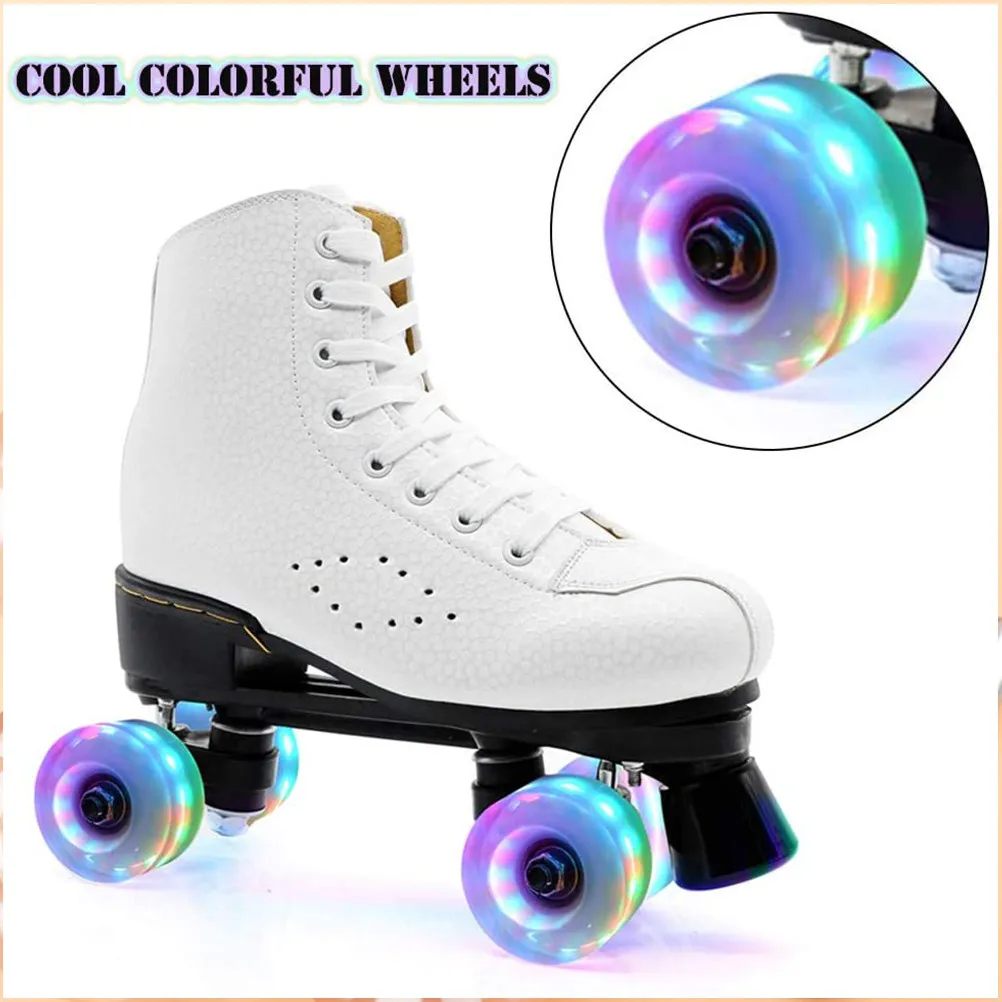 

1Set Glowing Roller Skate Wheels Bright Color Outdoor Skating Wheels for Concrete Asphalt Streets Extra Grippy Skating
