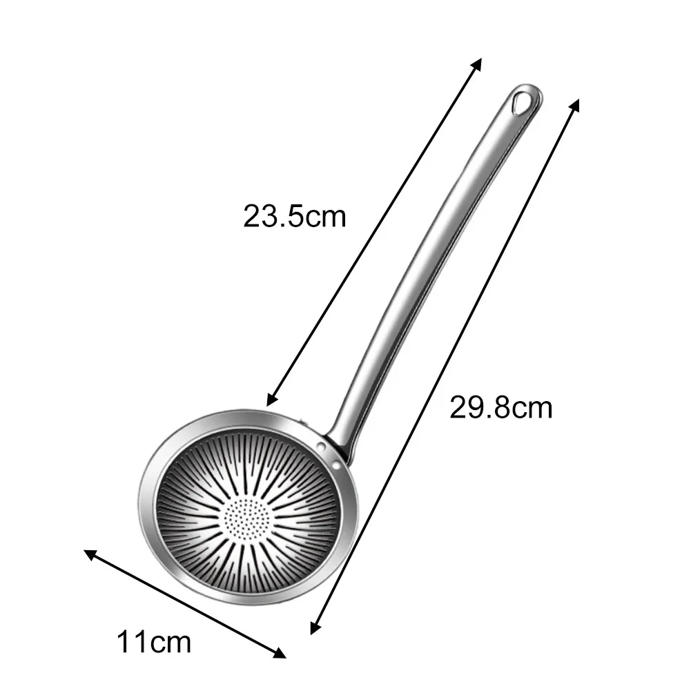 304 Stainless Steel Strainer Oil Draining Spoon Heat Resistant Handle For Frying Hot Pot Filtering Kitchen Cooking Tool Gadget