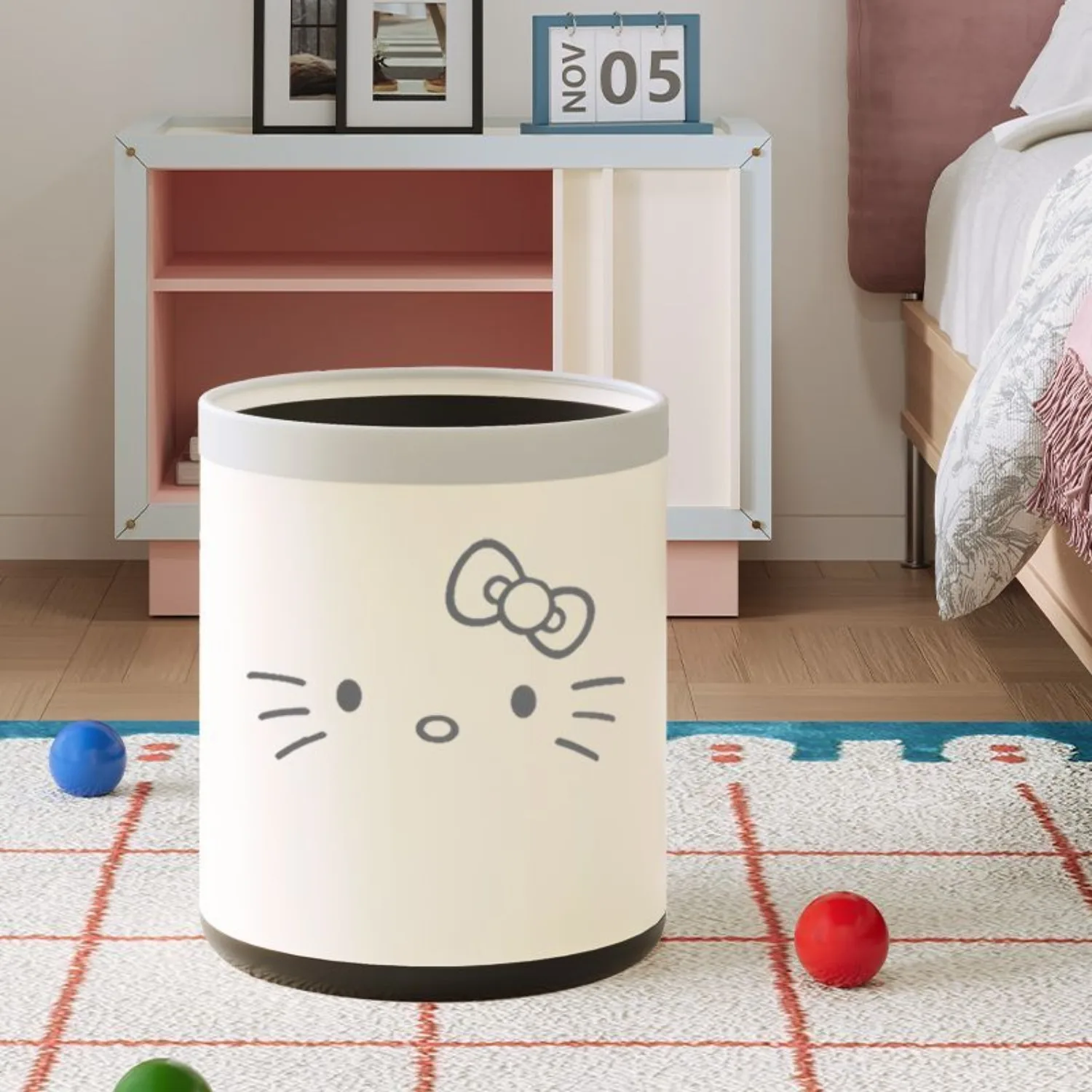 2026 Cute Sanrio HelloKitty My Melody Trash Can Home Decor Cartoon Anime Kawaii Ins Style for Bedroom Kitchen Holiday Gifts Toys view 4