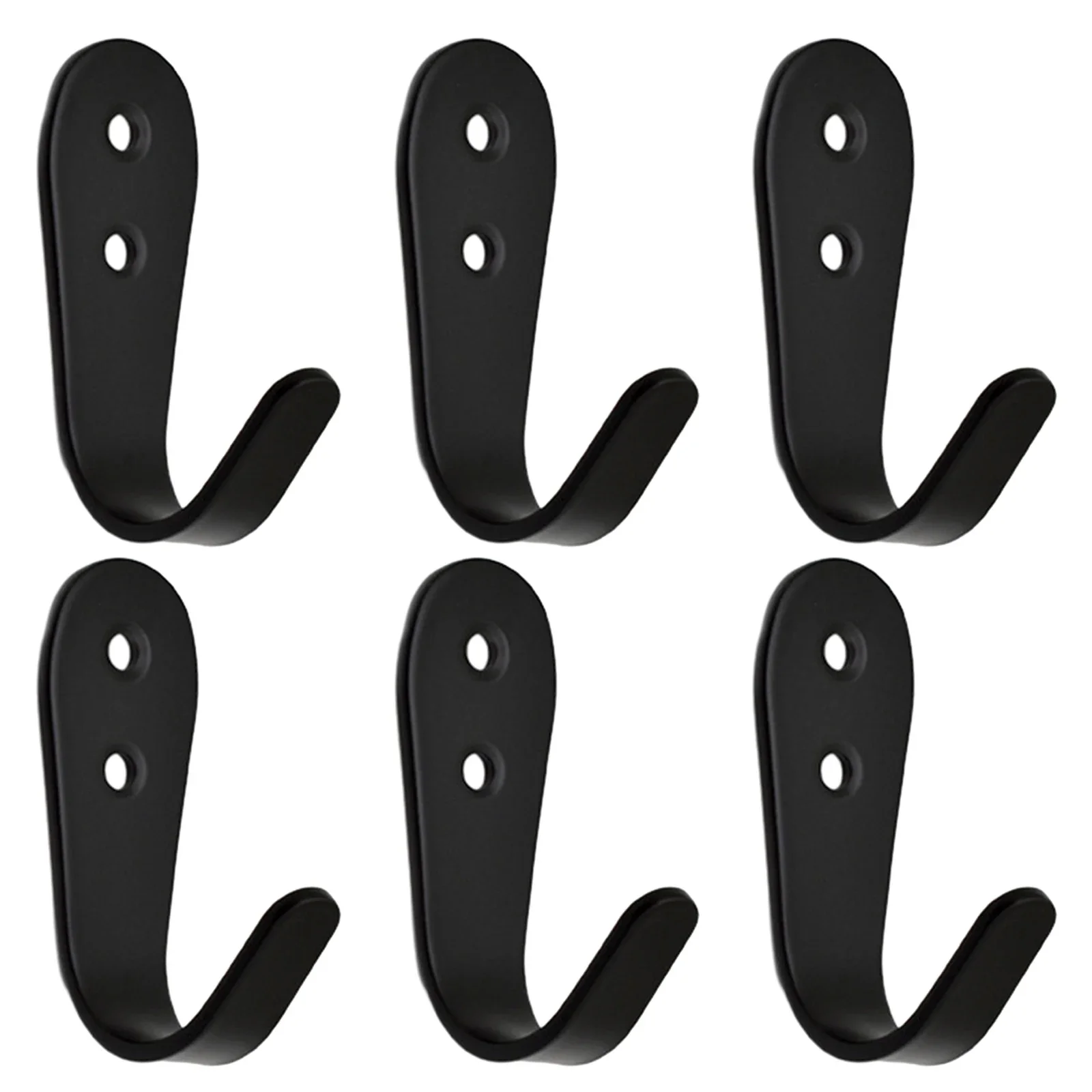 Towel Hanger Holder Coat Single Hook Kitchen Bathroom Bedroom Small U-shaped 4pcs Black Heavy Duty Solid Metal